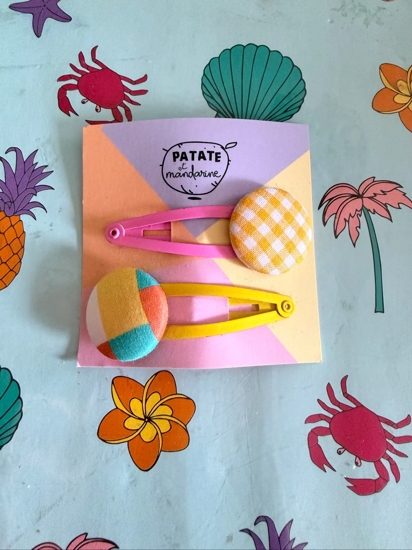 Duo de barrettes colorées artisanales 